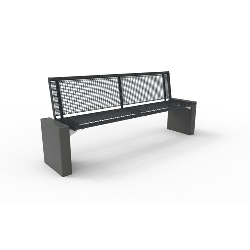 Sitzbank Gloria Style mit Drahtgitter Inlett und Sichtbetonfüßen Produktbild