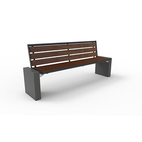 Sitzbank Gloria Style mit Recyclingkunststoffbohlen und Sichtbetonfüßen Produktbild FV S