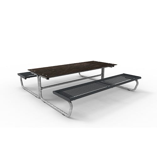 Bambino mit Massiv Tischplatte  Sitzflächen Style mit Drahtgitter Inlett ohne Rückenlehne Produktbild FV L